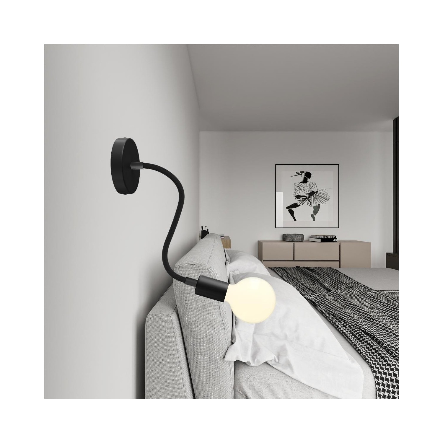 EIVA PASTEL Suspension d'extérieur avec 5m câble textile, décentreur, rosace et douille en silicone étanche IP65