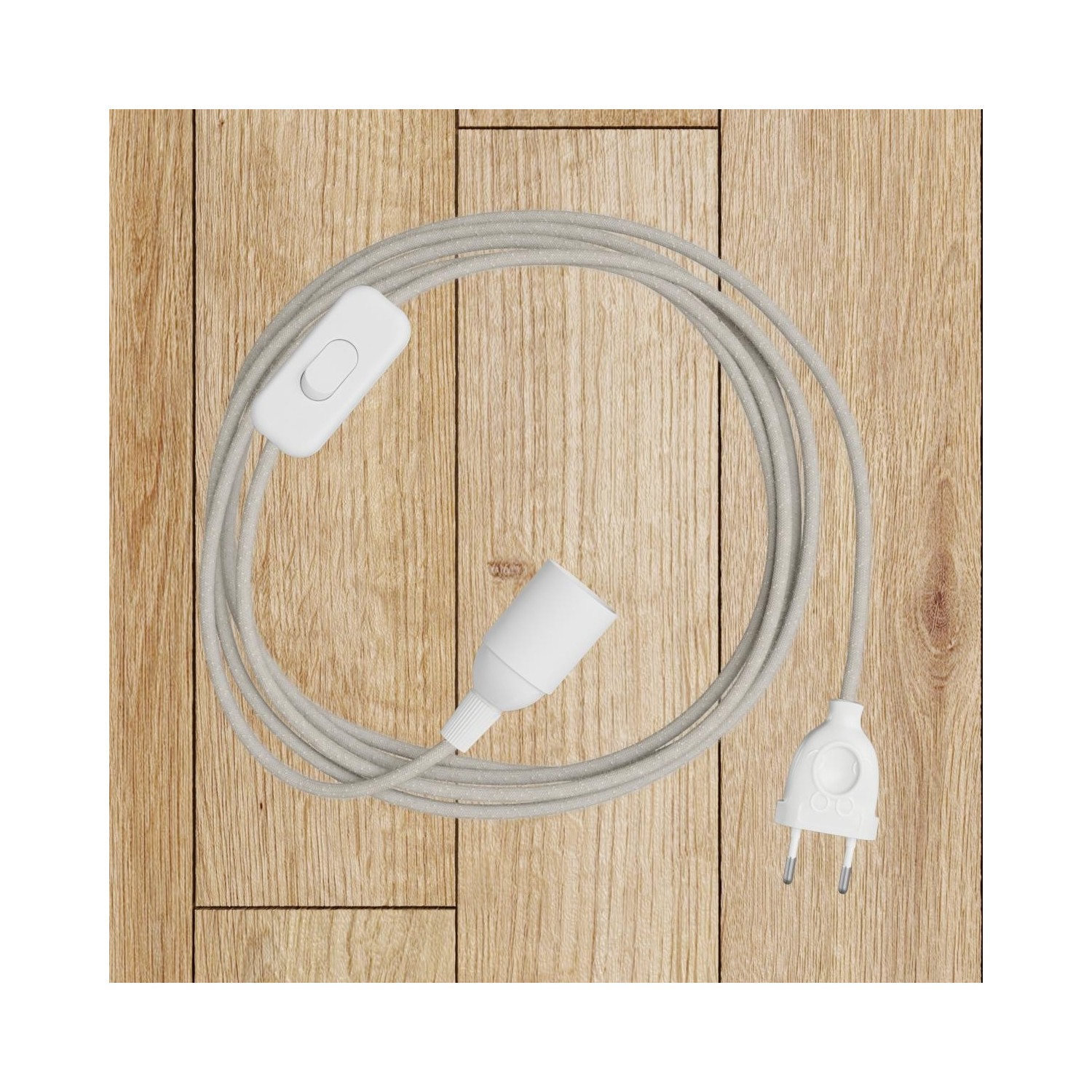 EIVA PASTEL Suspension d'extérieur avec 5m câble textile, décentreur, rosace et douille en silicone étanche IP65