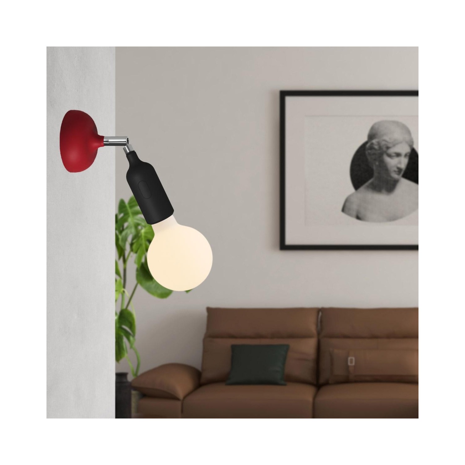 EIVA PASTEL Suspension d'extérieur avec 5m câble textile, décentreur, rosace et douille en silicone étanche IP65