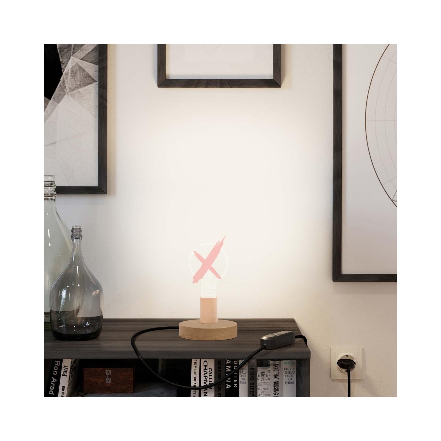 EIVA Suspension d'extérieur avec abat-jour, 5m câble textile, rosace en silicone et douille étanche IP65