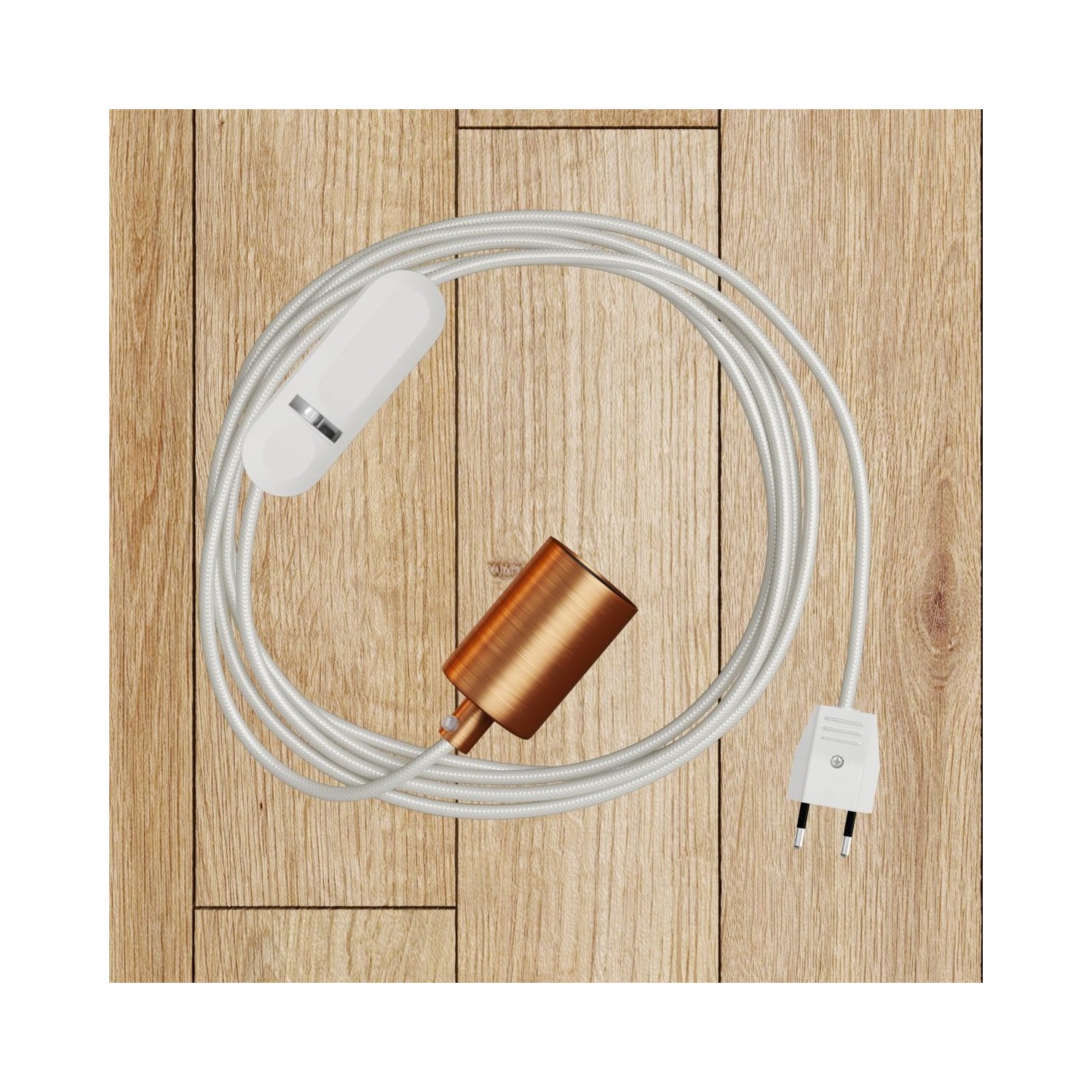 EIVA Suspension d'extérieur avec abat-jour, 5m câble textile, rosace en silicone et douille étanche IP65