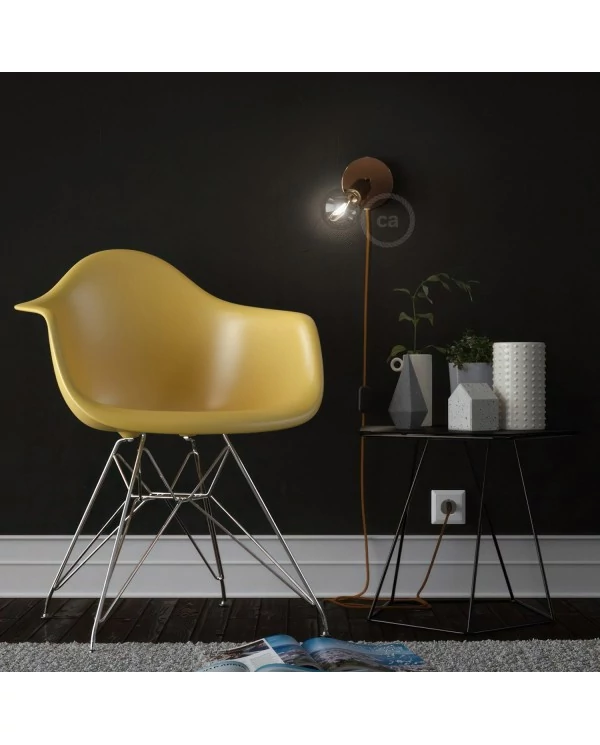Spostaluce Metallo 90° orientable, avec câble textil et trous latéraux