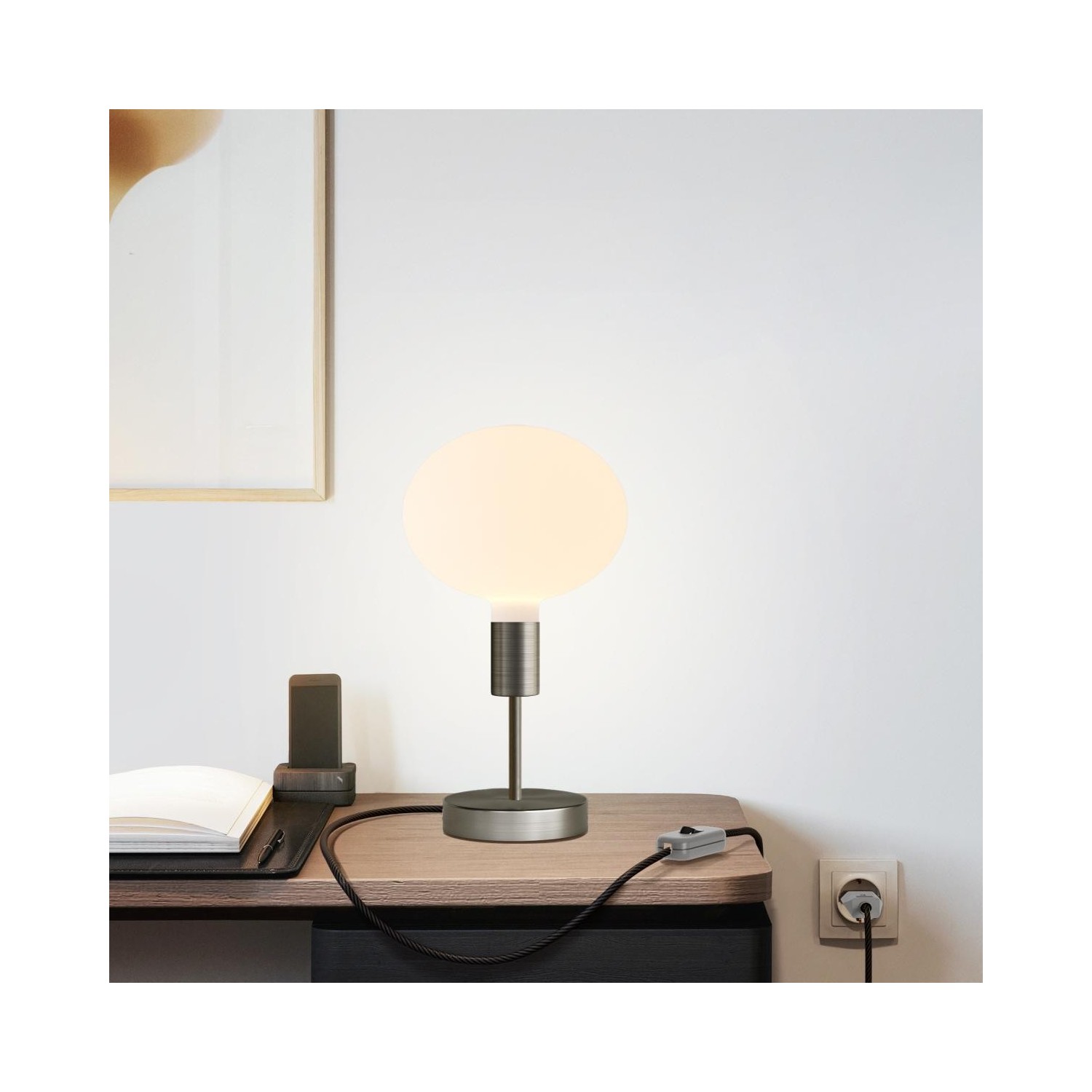 EIVA Suspension d'extérieur pour abat-jour avec 5m câble textile, décentreur, rosace et douille étanche IP65