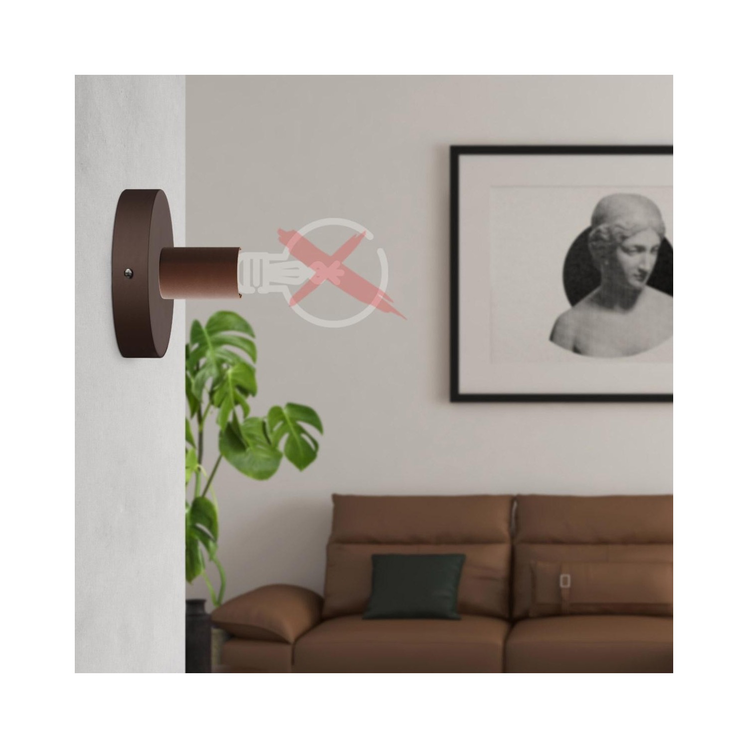 Fermaluce EIVA avec extension courbée, abat-jour Swing et douille IP65 waterproof