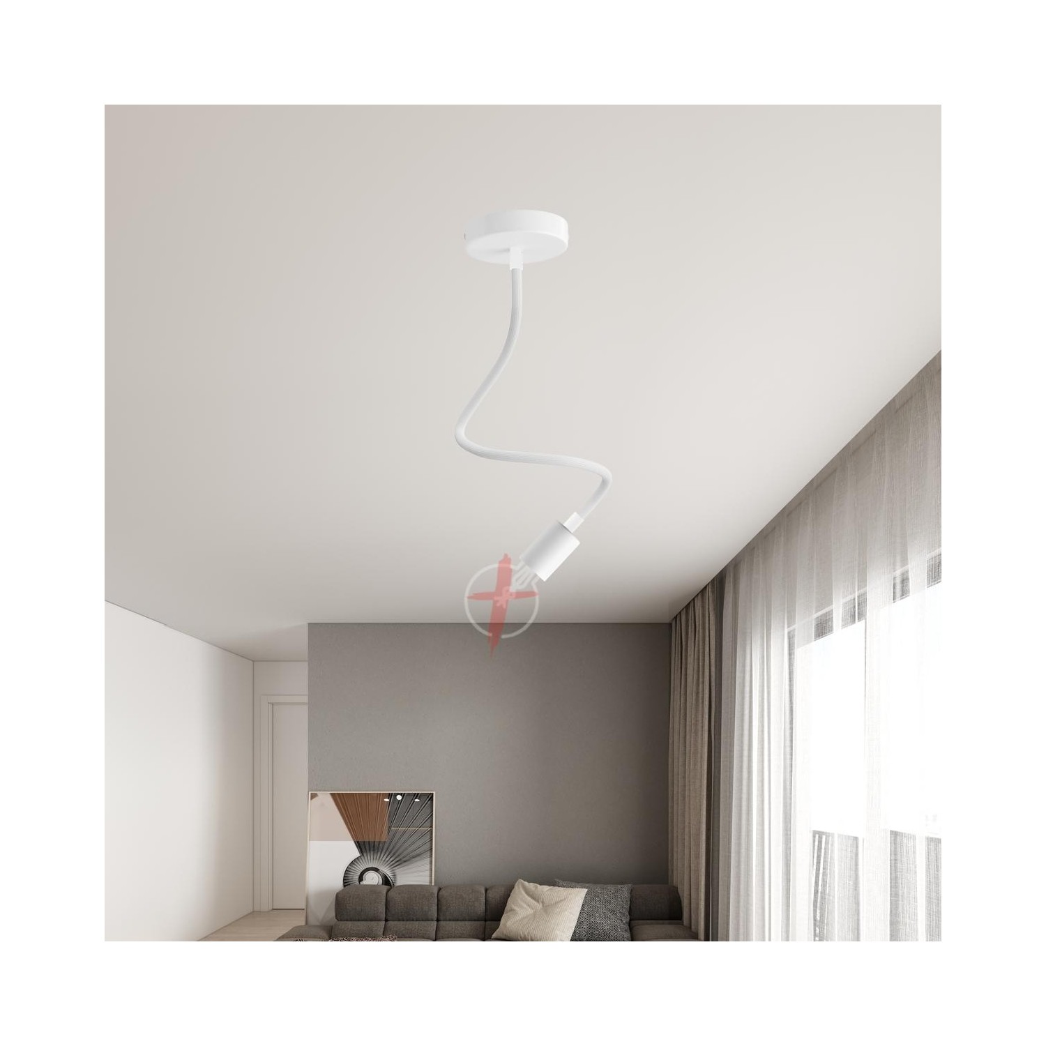 Fermaluce EIVA avec abat-jour Diamond, articulation orientable et douille IP65 waterproof