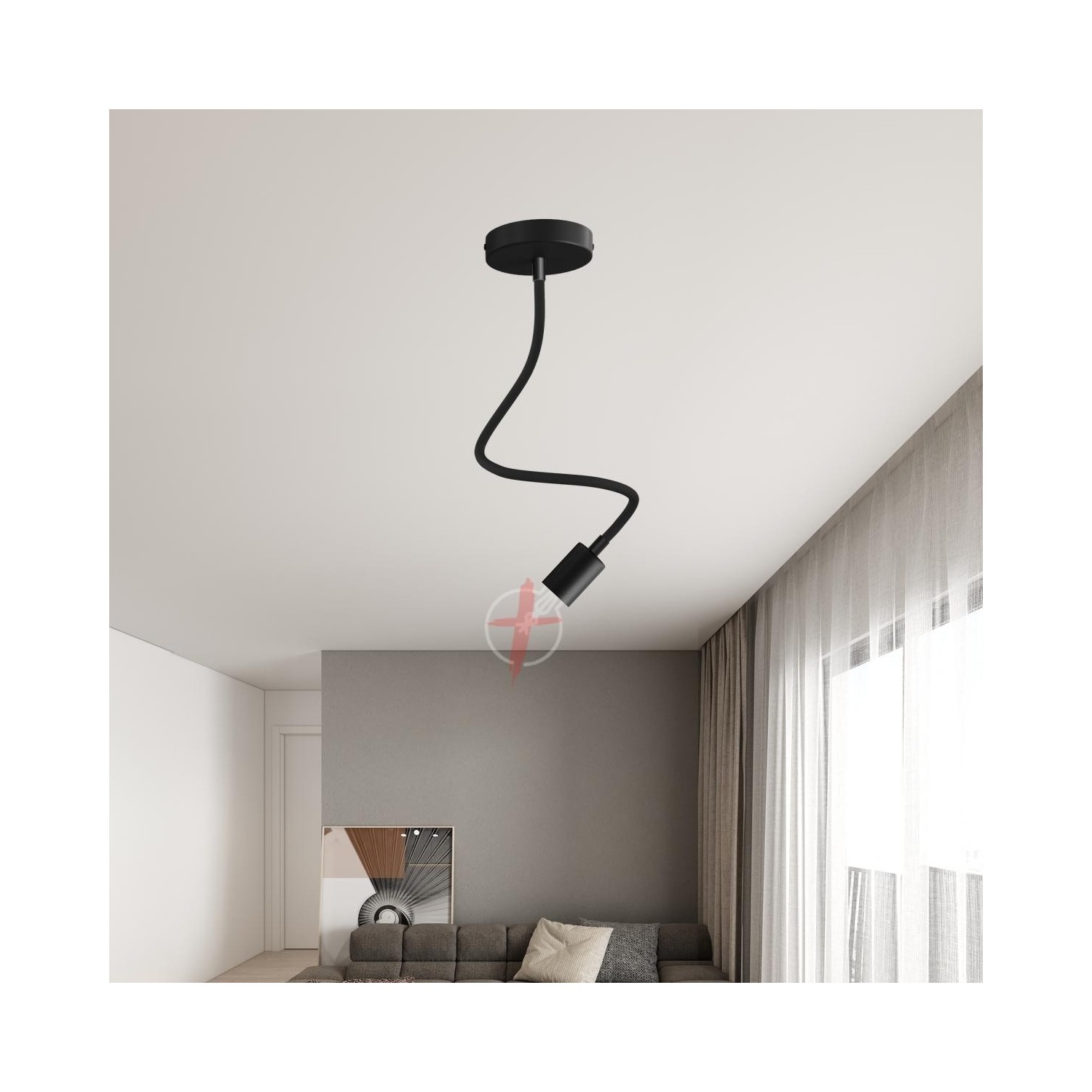 Fermaluce EIVA avec abat-jour Drop, articulation orientable et douille IP65 waterproof