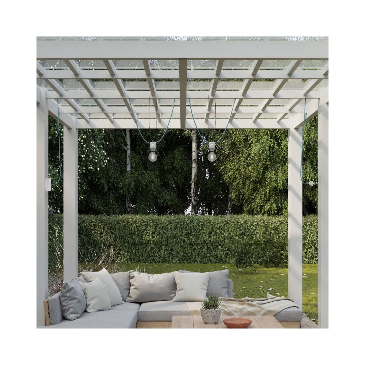 Fermaluce EIVA avec abat-jour Drop, articulation orientable et douille IP65 waterproof