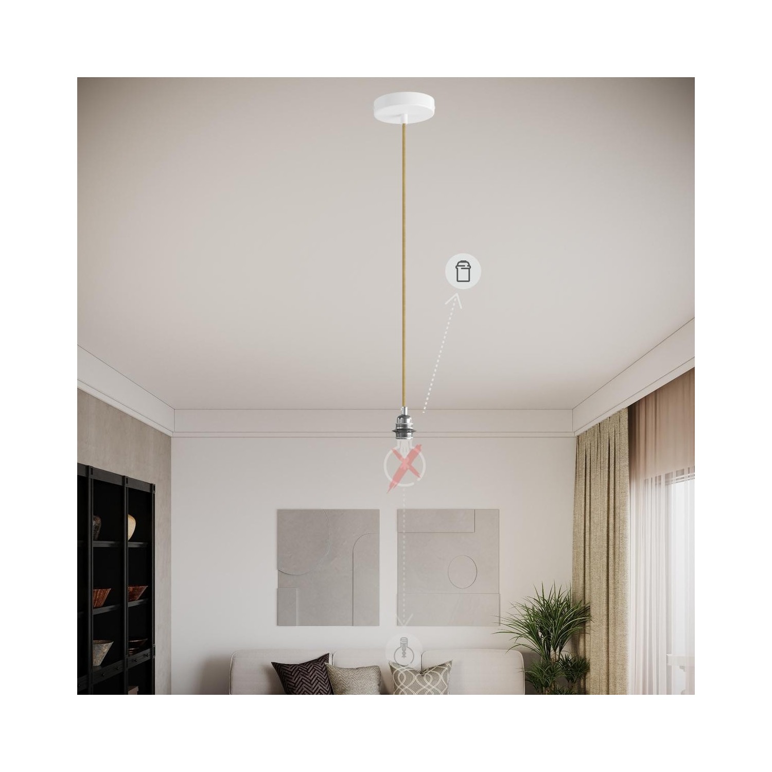 Fermaluce EIVA avec abat-jour Drop, articulation orientable et douille IP65 waterproof