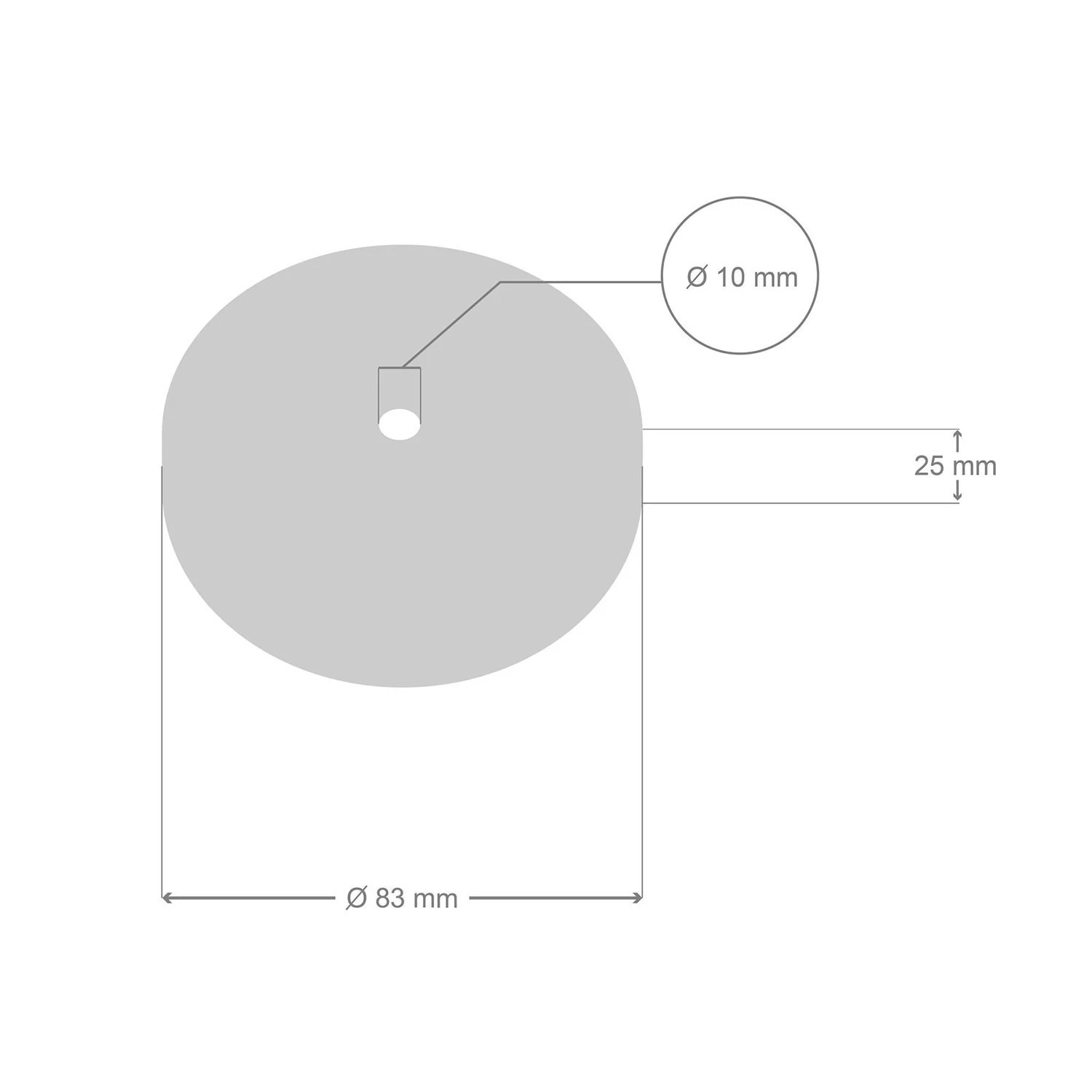 Kit Mini Rosace cylindrique métallique avec 1 trou central