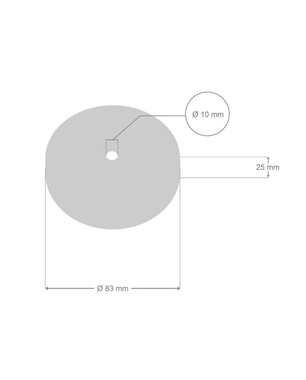 Kit Mini Rosace cylindrique métallique avec 1 trou central