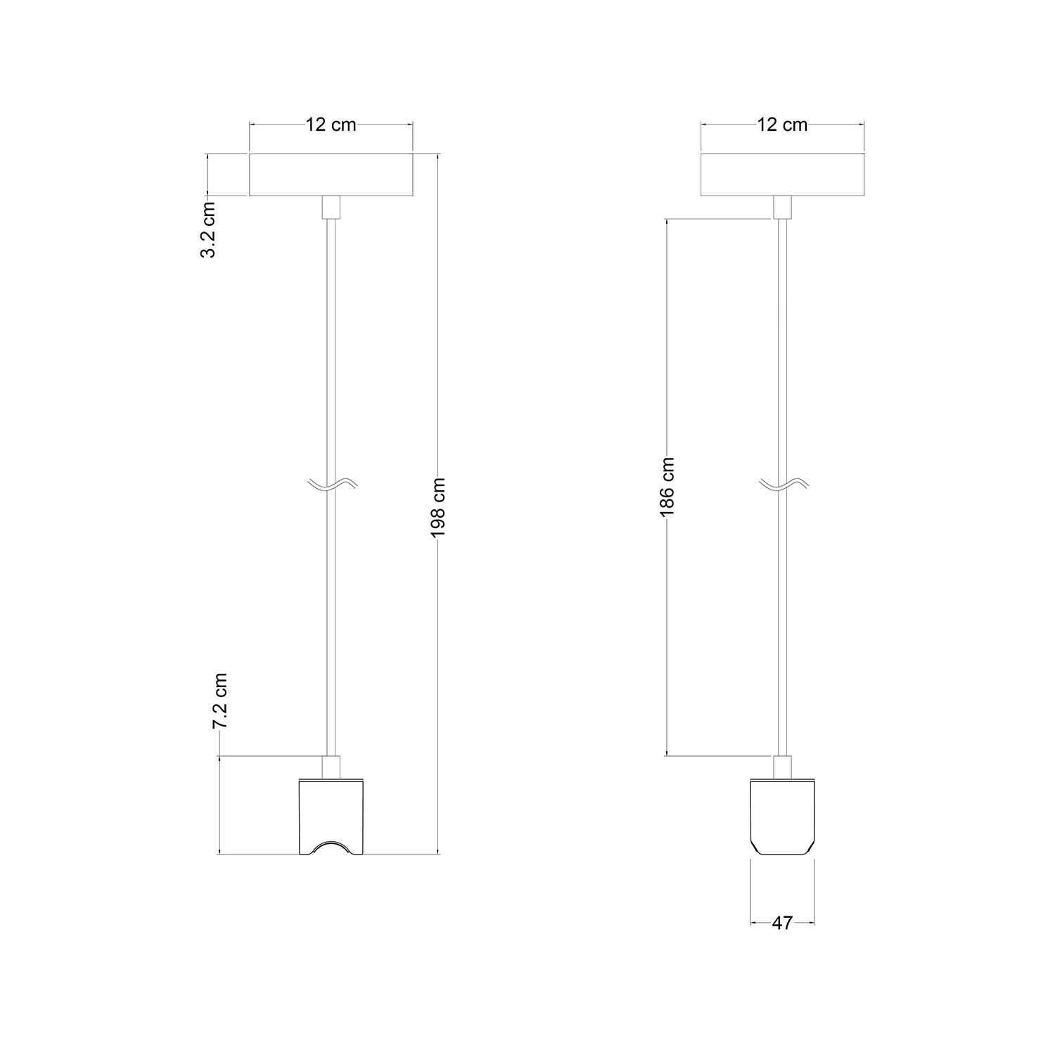Porte-lampe métallisé E27 pour lampes murales ou de plafond