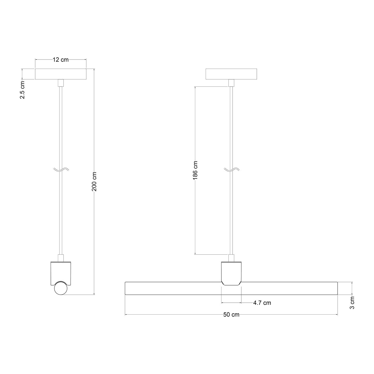 Porte-lampe métallisé E27 pour lampes murales ou de plafond