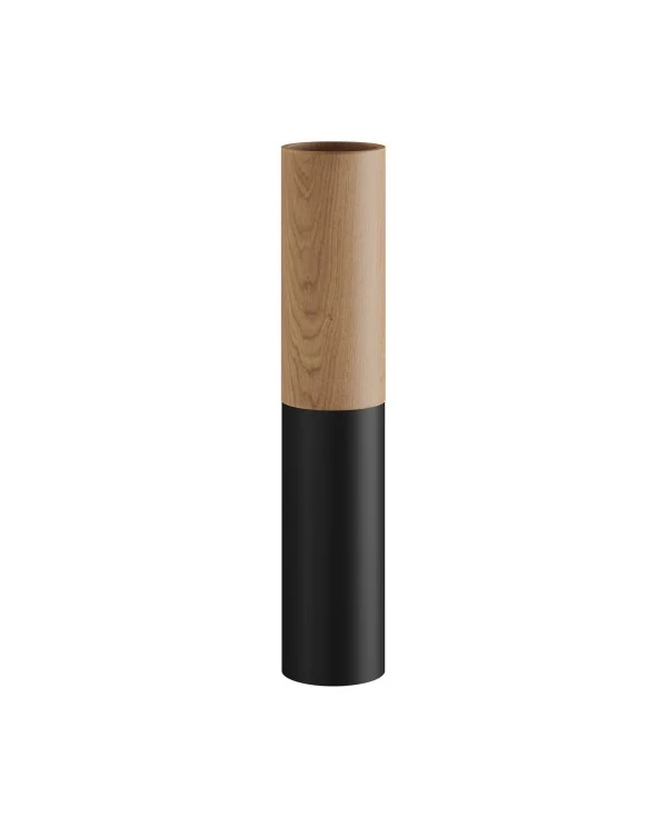 Tub-E14, tube en bois et métal pour spots avec douille double anneau E14