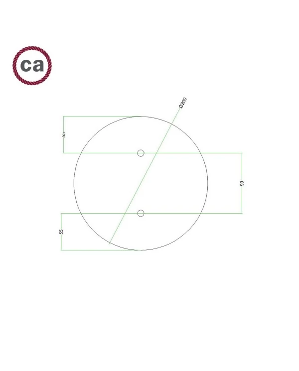 Rosace Rose-One rond de 200 mm de diamètre avec 2 trous et 4 trous latéraux - PROMO