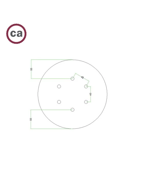 Rosace Rose-One rond de 200 mm de diamètre avec 6 trous et 4 trous latéraux - PROMO