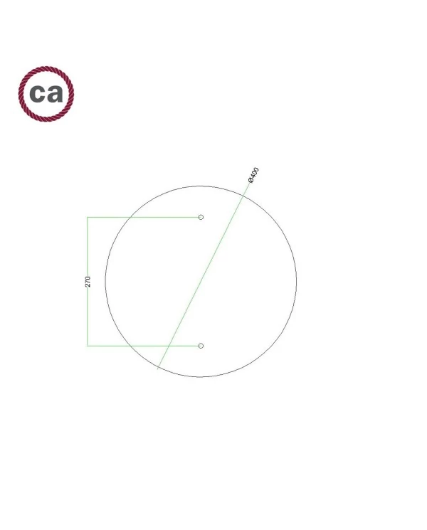 Rosace XXL Rose-One rond de 400 mm de diamètre avec 2 trous et 4 trous latéraux - PROMO