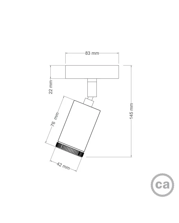 Fermaluce spot Mini Spotlight GU1d0, lampe murale ou de plafond réglable avec articulation