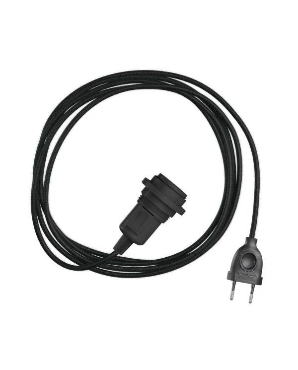 Snake pour abat-jour -Lampe plug-in avec câble textile coloré