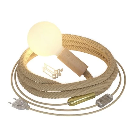 SnakeBis Cordon - Lampe plug-in avec cordon tressé en jute