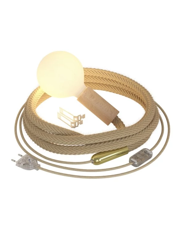 SnakeBis Cordon - Lampe plug-in avec cordon tressé en jute