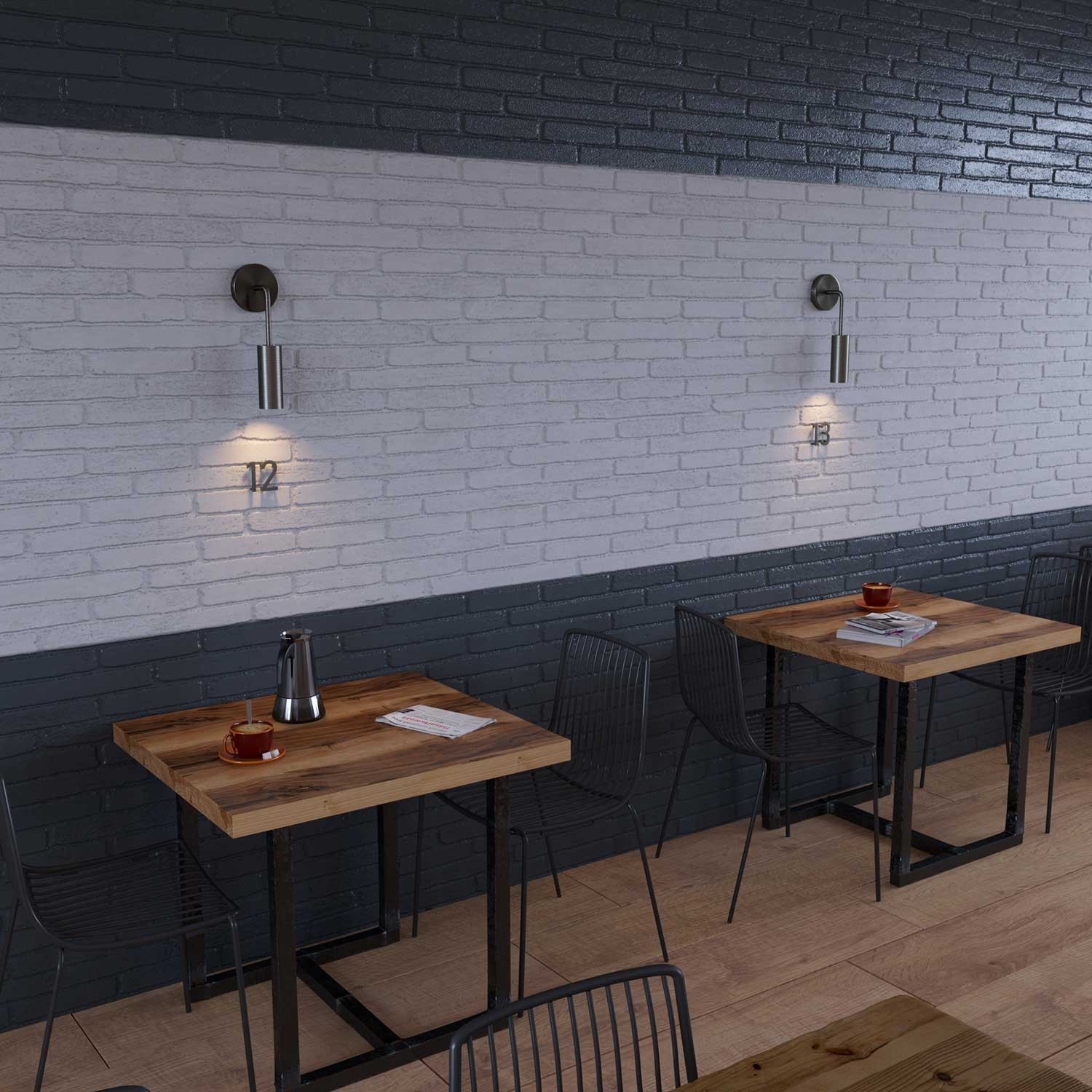 E-Snake EIVA Lampe d'extérieur IP65 avec 3 lumières, rosace et abat-jour