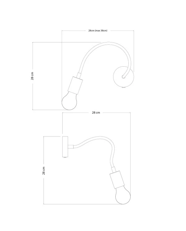 Lampe Fermaluce Flex 30 avec mini rosace, interrupteur et mini spot GU1d0