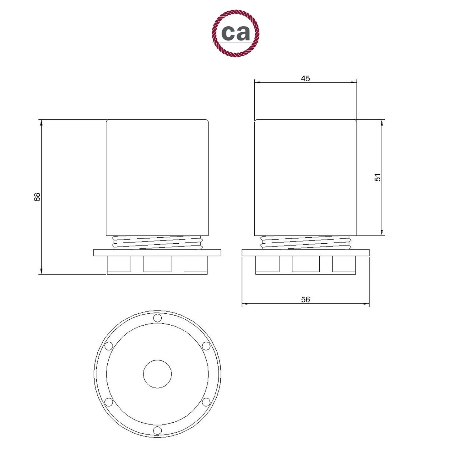 Kit douille E27 semi-filetée en métal avec serre-câble dissimulé