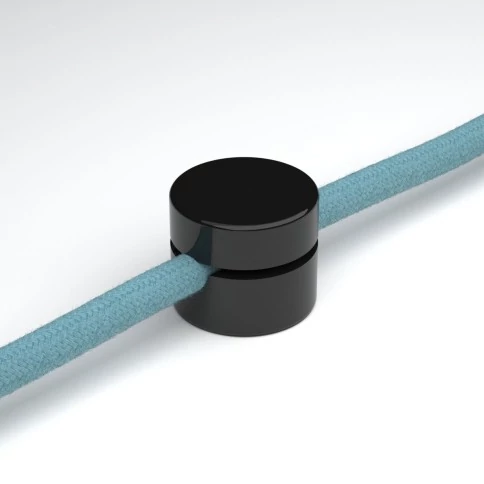 Fixation murale passe-câble universel pour câble textile pour éclairage 2x0,75 et 3x0,75 - Noir