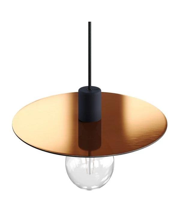 EIVA ELEGANT Lampe à suspension avec 5 m câble textile, abat-jour Ellepì, rosace et douille en silicone IP65 étanche