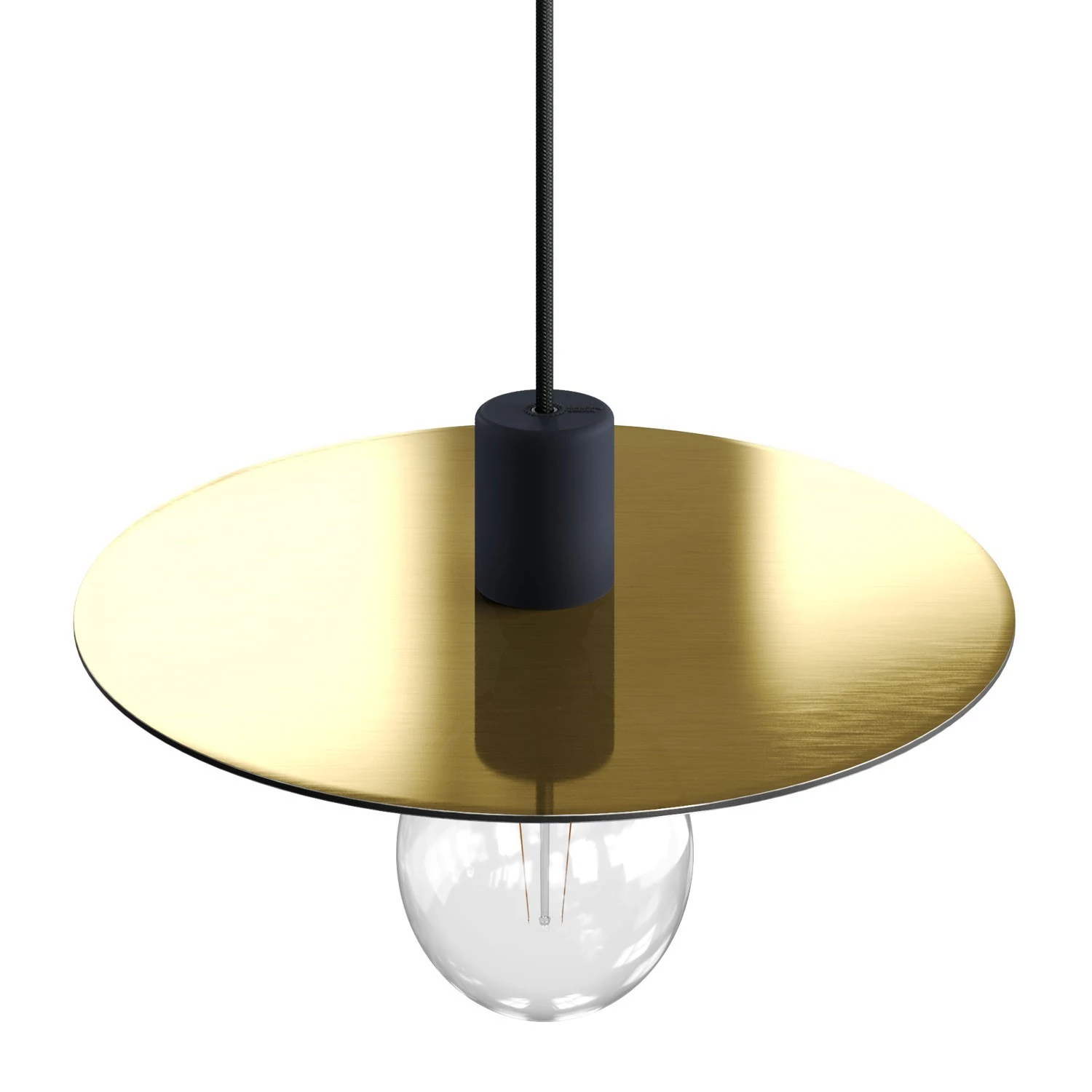 EIVA ELEGANT Lampe à suspension avec 5 m câble textile, abat-jour Ellepì, rosace et douille en silicone IP65 étanche