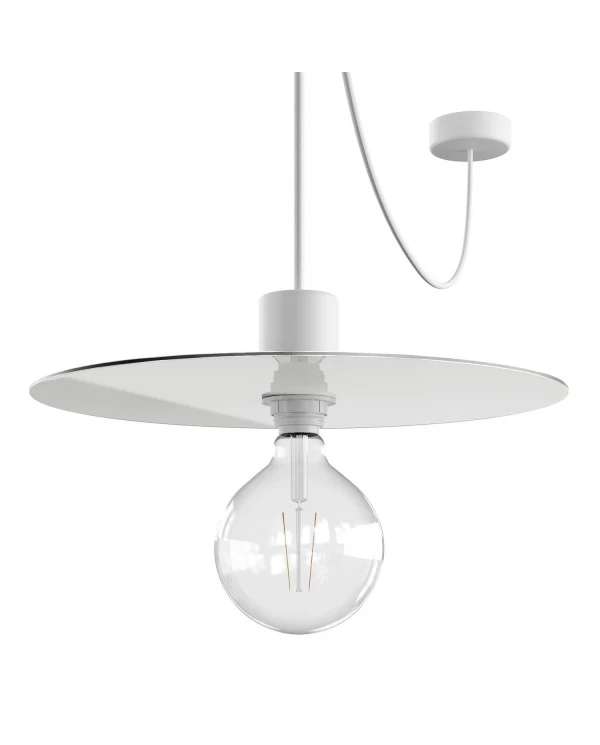 EIVA ELEGANT Lampe à suspension avec 5 m câble textile, abat-jour Ellepì, rosace et douille en silicone IP65 étanche