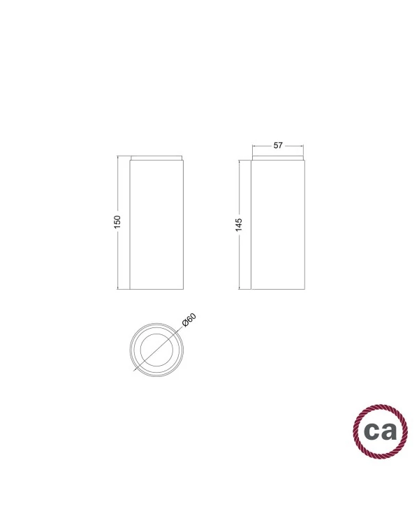 Tub-E14, tube en bois pour spots avec douille double anneau E14