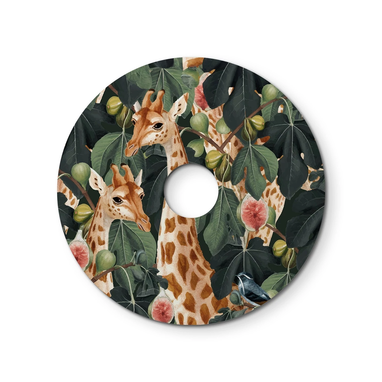 Abat-jour mini plat Ellepì avec animaux de la jungle 'Wildlife Whispers', diamètre de 24 cm - Fabriqué en Italie