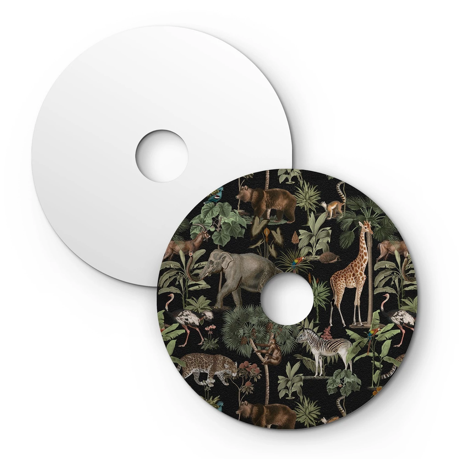 Abat-jour mini plat Ellepì avec animaux de la jungle 'Wildlife Whispers', diamètre de 24 cm - Fabriqué en Italie