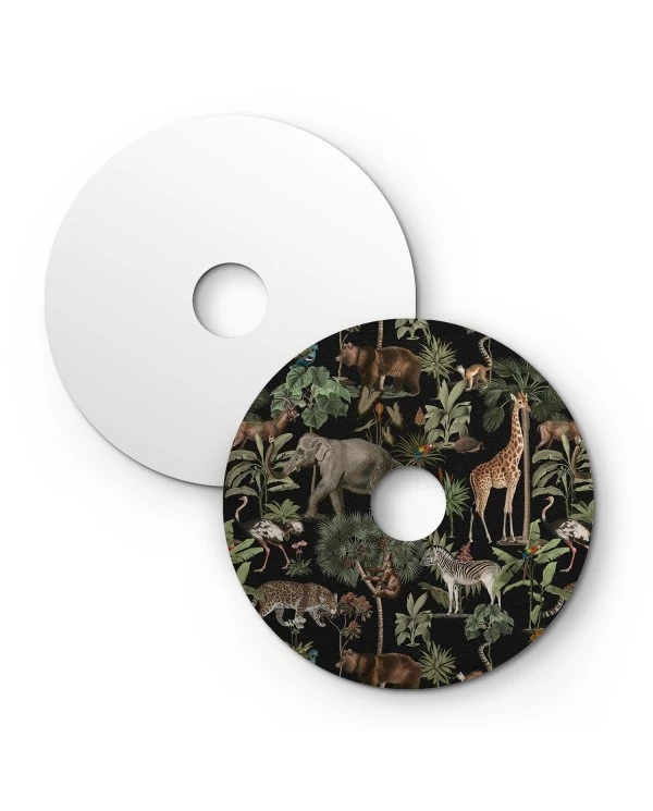 Abat-jour mini plat Ellepì avec animaux de la jungle 'Wildlife Whispers', diamètre de 24 cm - Fabriqué en Italie