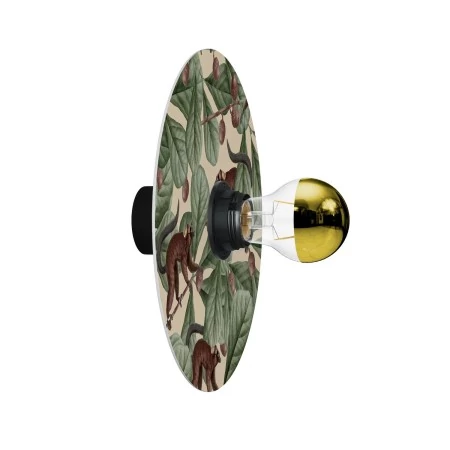 Lampe murale ou de plafond avec abat-jour avec animaux de la jungle 'Wildlife Whispers' - Waterproof IP44 - Animaux Lémuriens