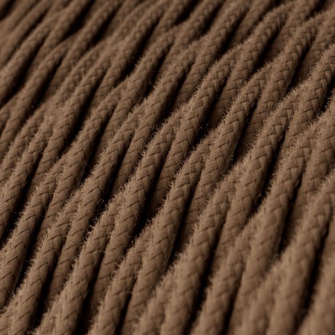 Câble textile Marron Espresso coton - L'Original Creative-Cables - TC13 tressé 2x0,75mm / 3x0,75mm