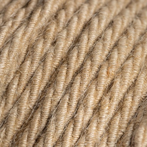 Câble textile Neutre en jute - L'Original Creative-Cables - TN06 tressé 2x0,75mm / 3x0,75mm