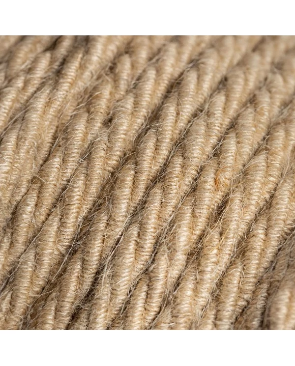 Câble textile Neutre en jute - L'Original Creative-Cables - TN06 tressé 2x0,75mm / 3x0,75mm