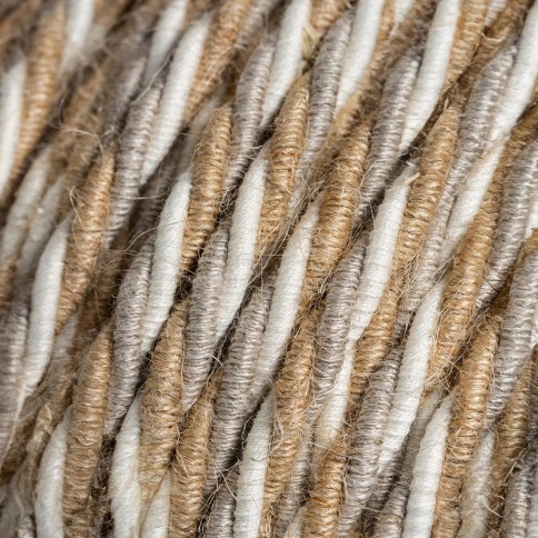 Câble textile Country coton, jute et lin - L'Original Creative-Cables - TN07 tressé 3x0,75mm