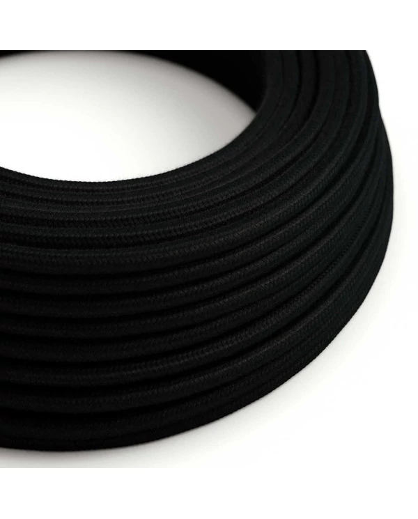 Câble textile Noir Charbon coton - L'Original Creative-Cables - RC04 rond 2x0.75mm / 3x0.75mm