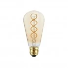 Ampoule LED Dorée B01 Ligne 5V Filament à spirale Edison ST64 1,3W 80Lm E27 2500K Dimmable
