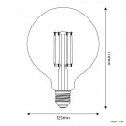 Ampoule LED Transparente Globo G125 7W 806Lm E27 3500K Dimmable - N04