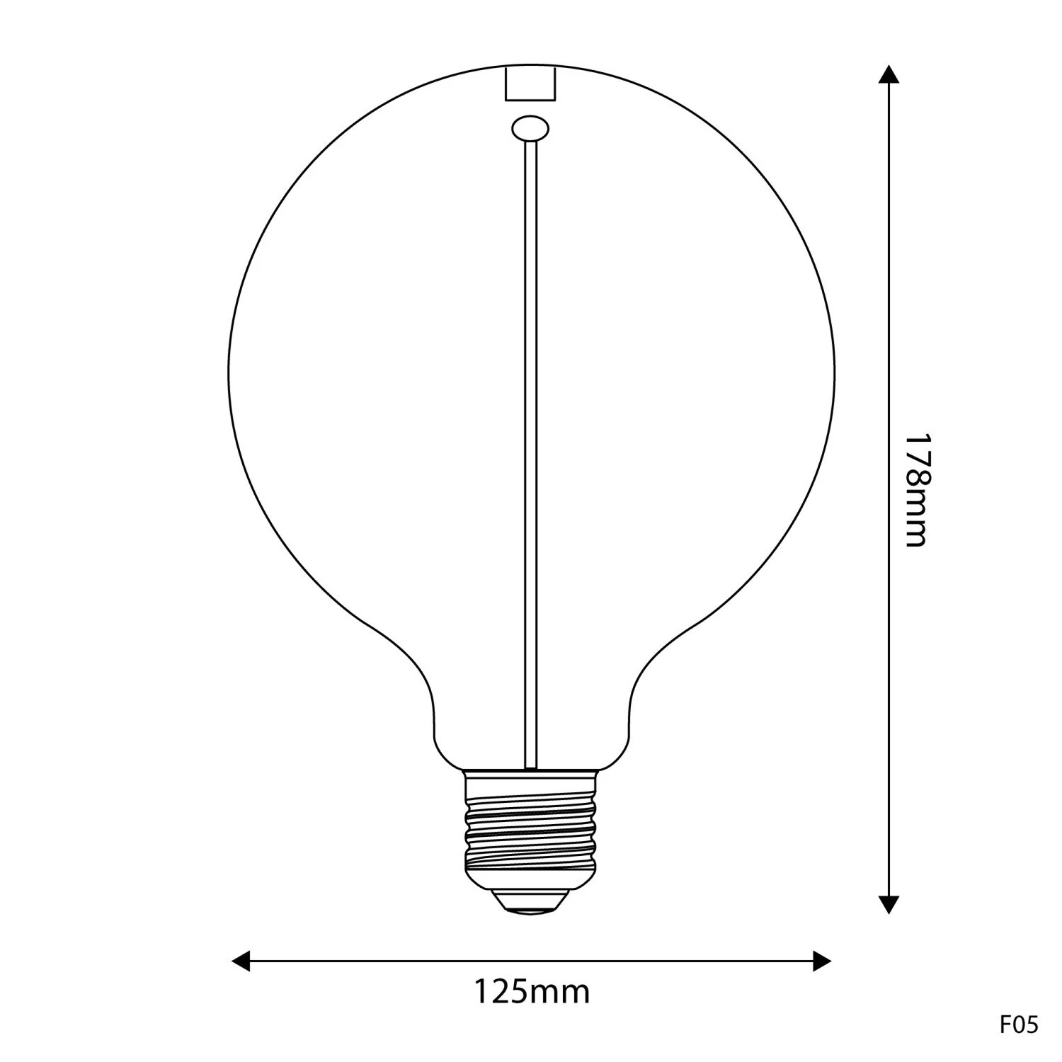 Ampoule  LED Smoky Magnétique Deco Line Globe G125 2,8W 90Lm E27 1800K - F05