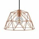 Suspension fabriquée en Italie avec câble textile, abat-jour Dome et finition en métal - complète avec ampoule