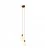 Lampe suspension multiple 2 bras avec câble textile et finitions en métal