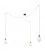 Spider - Lampe suspension multiple 3 bras Made in Italy avec câble textile et abat-jour Drop