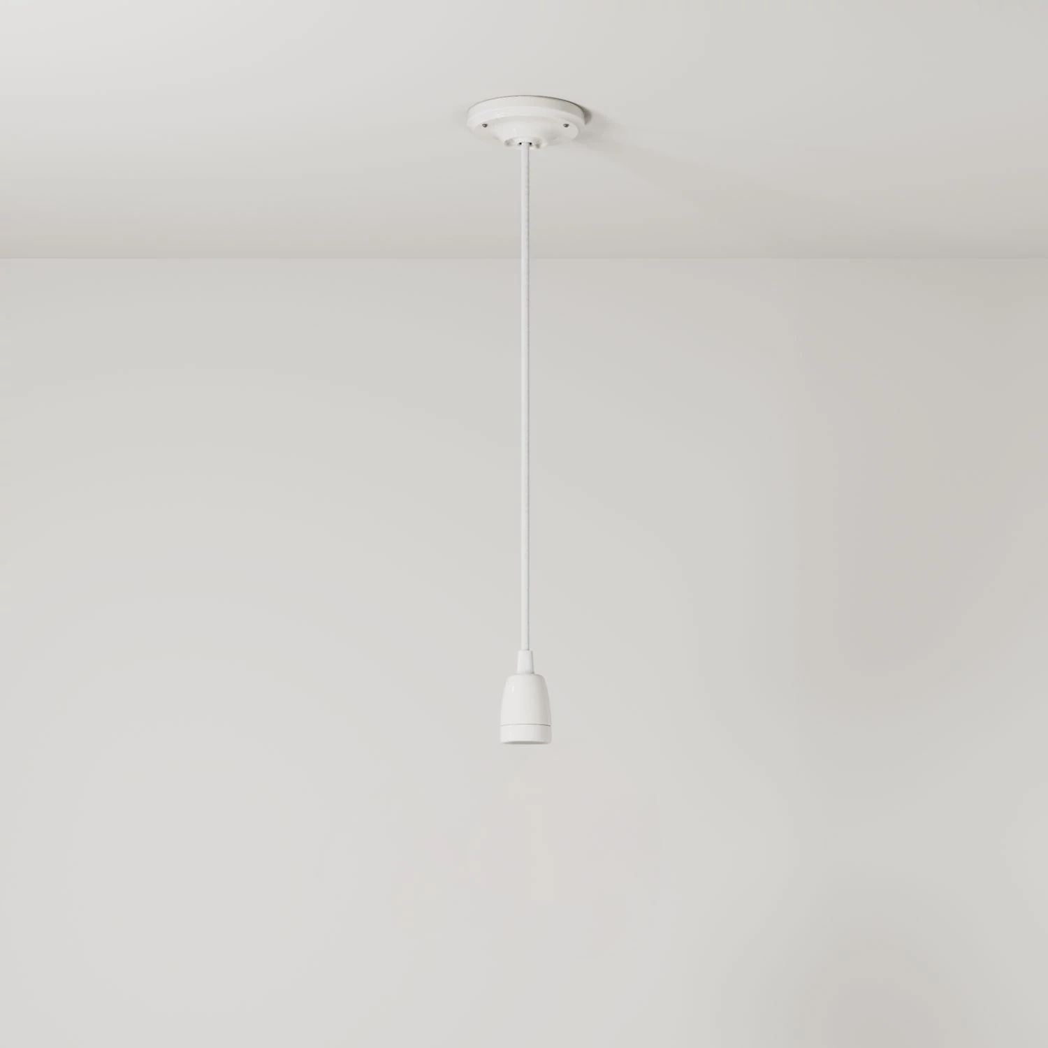Suspension fabriquée en Italie avec câble textile et finition porcelaine colorée