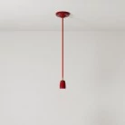 Suspension fabriquée en Italie avec câble textile et finition porcelaine colorée