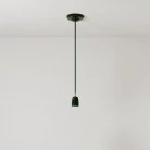 Suspension fabriquée en Italie avec câble textile et finition porcelaine colorée